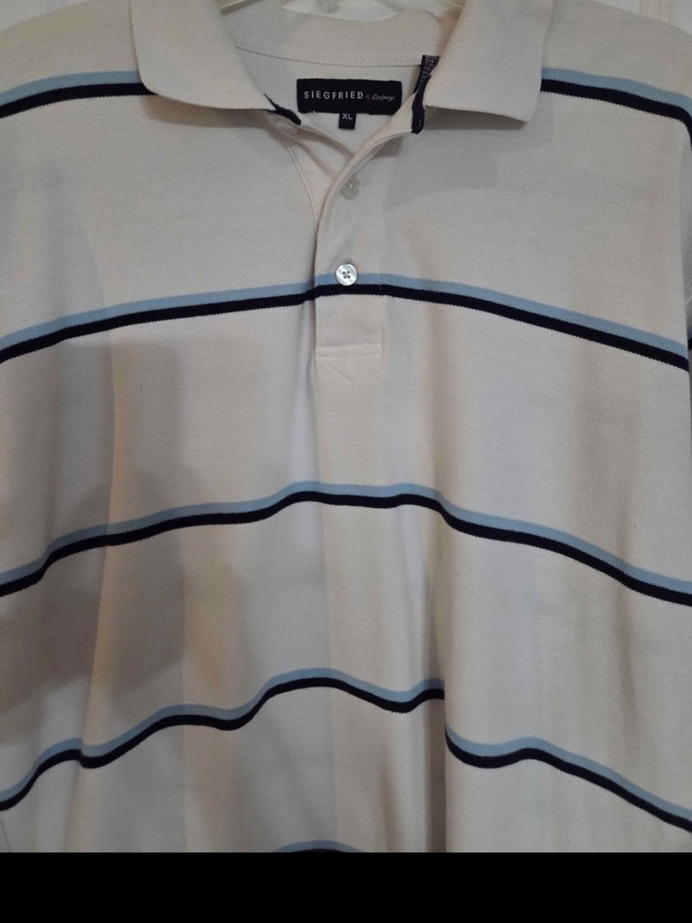 Cream Stripe Polo Shirt - XL